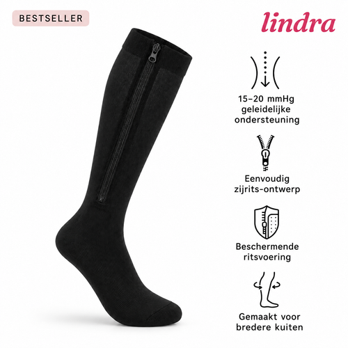 Bamboe compressiesokken met rits – Lindra